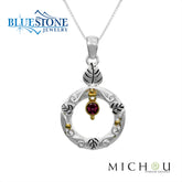 Sterling Silver and 22 Karat Gold Vermeil Garden Pendant with One 4mm